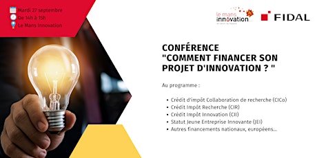 Conférence - Comment financer son projet d'innovation ?