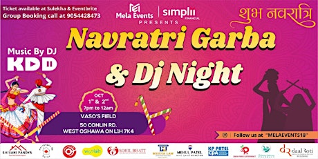 NAVRATRI GARBA & DJ NIGHT IN OSHAWA ON OCT-1st