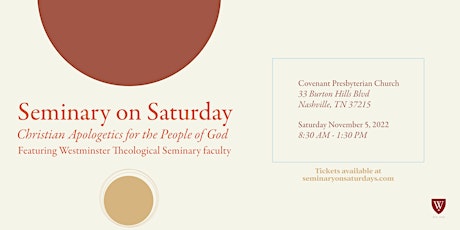 Seminary on Saturday - Christian Apologetics for the People of God
