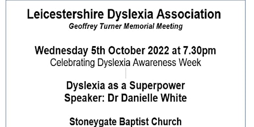 Dyslexia as a Superpower - ( Online or In Person)