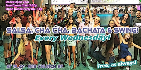 Free Salsa Class & Dancing!  Every Wednesday!