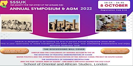 Society for the Study of the Sudans,UK (SSSUK), annual Symposium and AGM