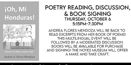 ¡Oh Mi Honduras! Poetry Reading, Discussion, and Book Signing primary image