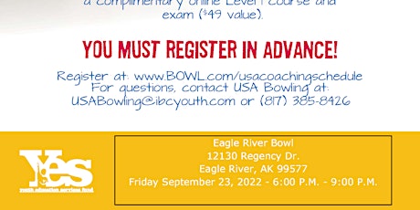 FREE USA Bowling Coaching Seminar - Eagle River Bowl - Eagle River, AK