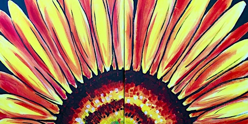 Stunning Modern Sunflower Partner Painting - Paint and Sip by Classpop!™
