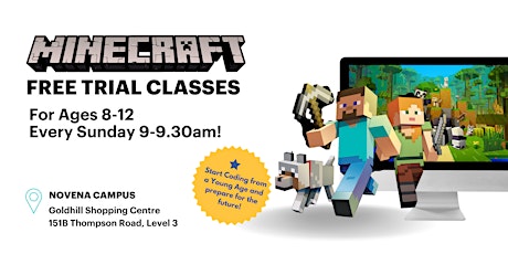 FREE Minecraft Trial Classes for Ages 8-13