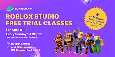 FREE Roblox Trial Classes for Ages 9-19 @Novena