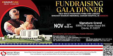Shaukat Khanum Fundraising Gala Dinner in Miami, USA