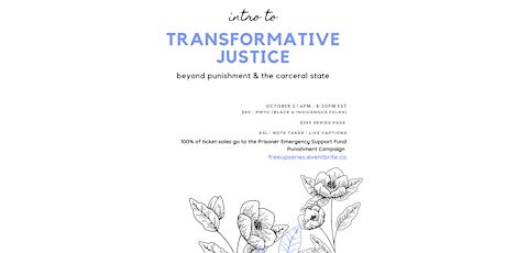 Intro to Transformative Justice: Beyond Punishment & the Carceral State primary image