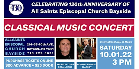 Classical Music Concert - 130 Years of All Saints (Online Attendance)