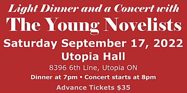 Light Dinner and a Concert with The Young Novelists
