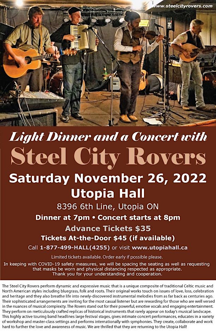 Light Dinner and a Concert with the Steel City Rovers image