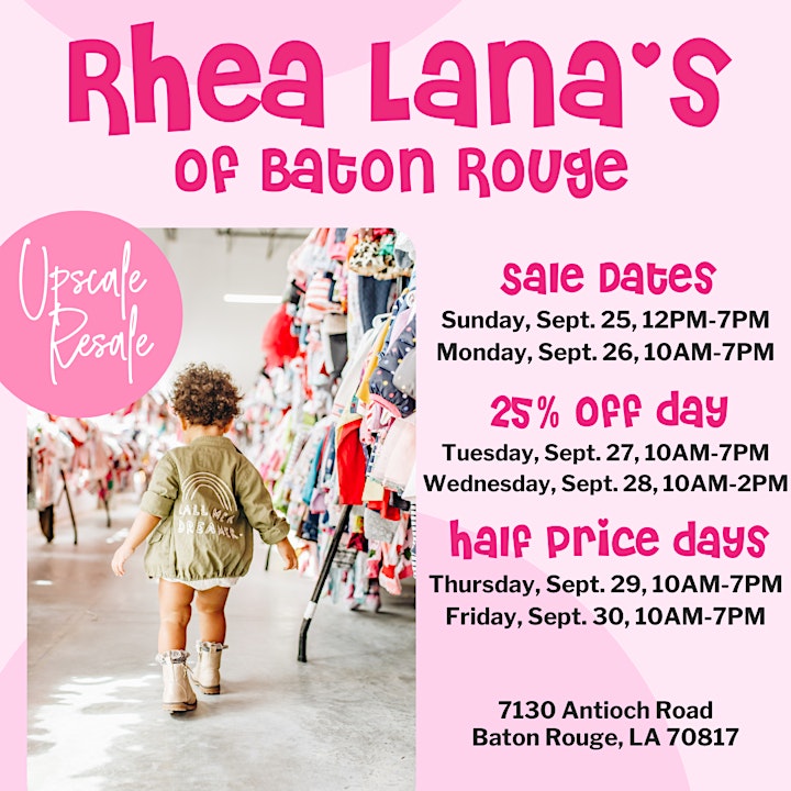 Rhea Lana's of Baton Rouge Fall & Winter Children's Consignment Sale image