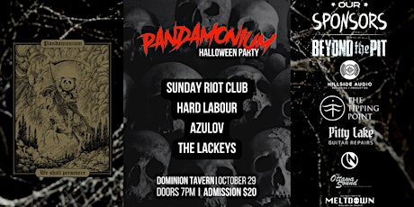 HALLOWEEN PARTY with Sunday Riot Club, Hard Labour, Azulov, The Lackeys!
