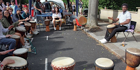 African drumming circle