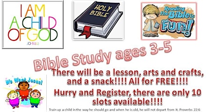 Bible Study for Children ages 3-5 primary image