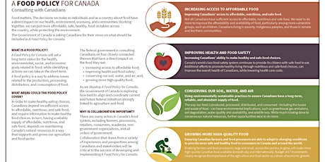 What’s Your Recipe for a Better Food System? Towards a National Food Policy - Edmonton primary image
