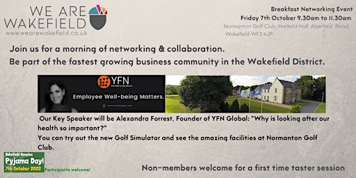 We Are Wakefield First Friday Networking 7th October 9.30am