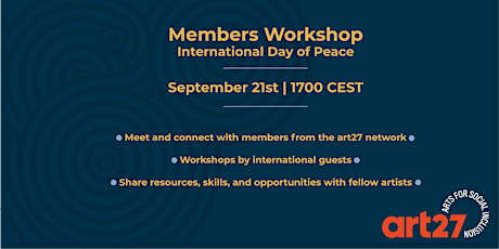 Imagen principal de art27 Members Workshop - International Day of Peace