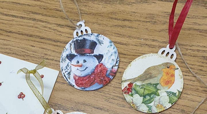 Christmas Ornament Workshop: Snow Globe Ornaments and Decoupage Crafting image