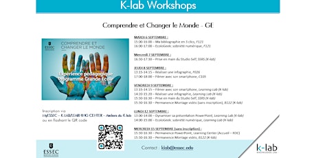 Image principale de K-lab workshops - Réaliser une infographie - Séminaire CCM GE