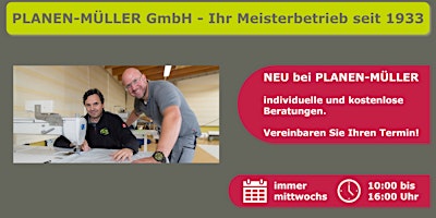 Hauptbild für Mittwoch - ist Beratungstag bei PLANEN-MÜLLER GmbH