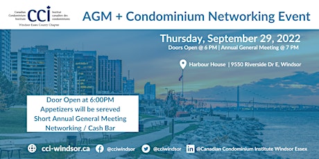 Condominium Networking Event / CCI Windsor Annual General Meeting
