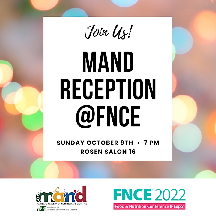 Maryland Academy of Nutrition and Dietetics - FNCE Reception image