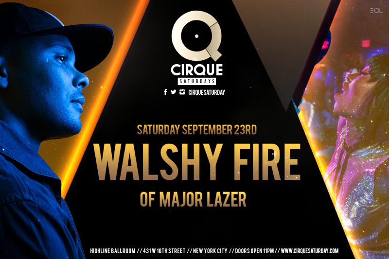 Walshy Fire of Major Lazer @ Highline Ballroom 9/23