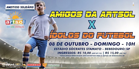 Imagem principal do evento Amistoso Solidário - Amigos da Artsol x Ídolos do Futebol