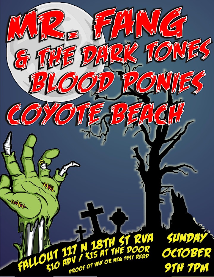 Mr. Fang & The Darktones, Blood Ponies & Coyote Beach image