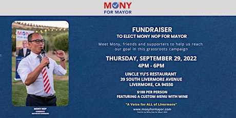 Fundraiser to Elect Mony Nop for Mayor