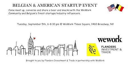 Belgian & American Startup Event @WeWork Rooftop primary image
