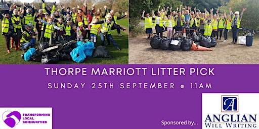Thorpe Marriott Litter Pick - Sunday 25th September @ 11am primary image