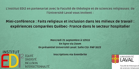 Mini-conférence : Faits religieux et inclusion dans les milieux de travail