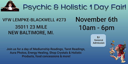 1 Day Psychic & Holistic Fair  in New Baltimore!