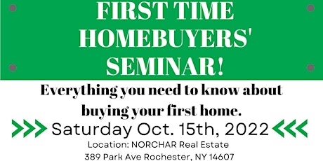 FIRST TIME HOME BUYERS SEMINAR - "Everything you need to know about buying"