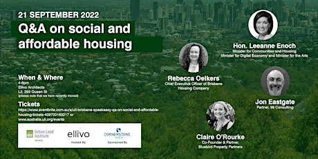 ULI Brisbane Speakeasy: Q&A on social and affordable housing primary image