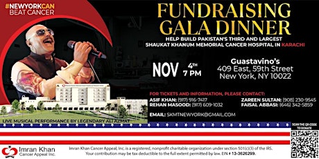 Shaukat Khanum Fundraising Gala Dinner in New York, USA