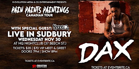 DAX Live in Sudbury November 30th at HQ Nightclub
