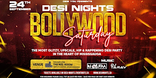 Bollywood Saturday - The Most Glitzy & Upscale Bollywood Party