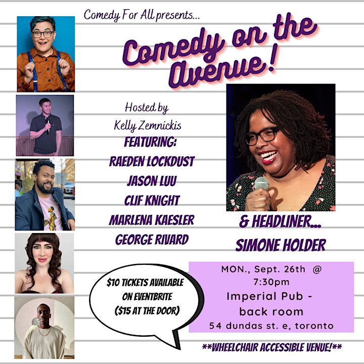 Comedy on the Avenue with Simone Holder & friends! image