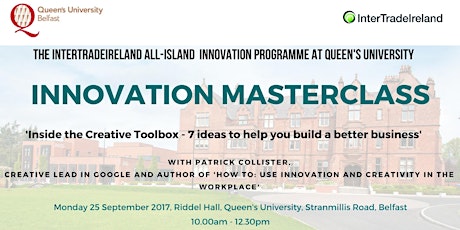 Innovation Masterclass by Patrick Collister - 'Inside the Creative Toolbox - 7 Ideas to Help you Build a Better Business' primary image