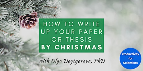 How to write up your paper or thesis BY CHRISTMAS! primary image