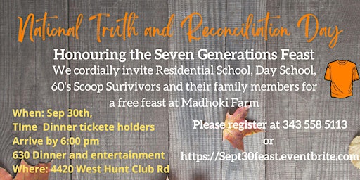Honouring 7 Generations Feast  - National Truth and Reconciiation Day