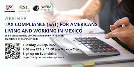 WEBINAR: Tax Compliance (SAT) for Americans Living and Working in Mexico