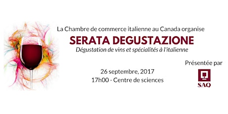 Serata Degustazione - Dégustation de vins et spécialités à l'italienne, présentée par la SAQ primary image