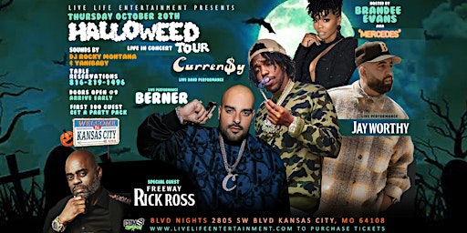 Halloweed Tour FT. Berner, Curren$y, Jay Worthy Hosted by Brandee Evans