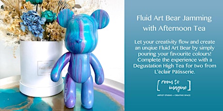 Fluid Art Bear Jamming with Afternoon Tea at Room To Imagine