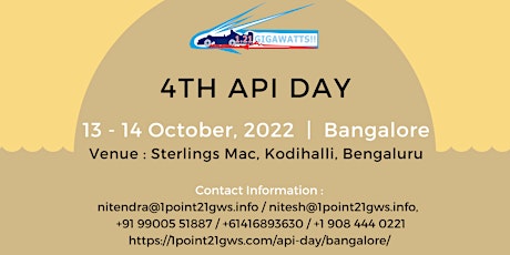 4th API Day -  Bangalore on 13 - 14 October 2022
